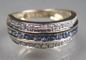 Safir- og diamantring