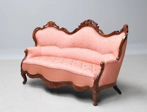 Salonsofa i mahogni. Slutningen af 1800-tallet