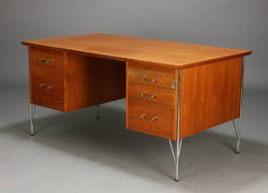 Dansk møbelproducent, skrivebord, 1970erne, teaktræ 