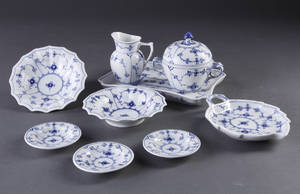 Musselmalet Riflet service, porcelæn. Kgl.P. I.-II. sort. 9