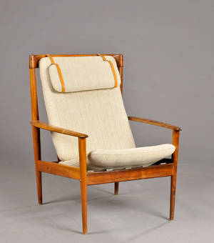 Grete Jalk. Høj hvilestol af honduras palisander 