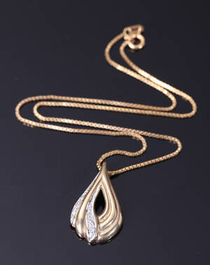 Halskæde og vedhæng af 8 kt guld 2