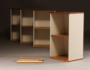 Væghængte reolmoduler, valnød 4 