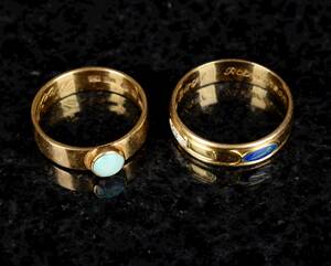 Ringar 18K Guld 1900-tal 2 st