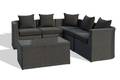 Havemøbler. Hjørnesofa med bord, sort polyrattan6