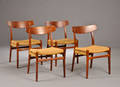 Hans J. Wegner. Sæt på fire stole model CH-23.