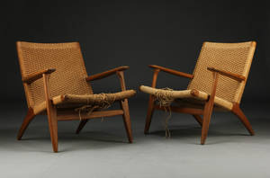 H. J. Wegner. Par lænestole, Carl Hansen  søn, model CH 25 2