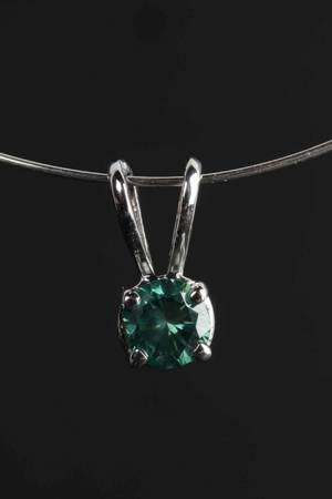 Vedhæng med turkis blå brillant, ca. 0.33 ct.
