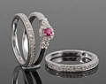 gold diamond trinity ring approx. 0.48ct. 3