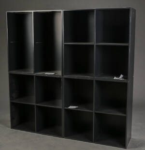 ATBO. Fire reolmoduler, sortlakeret træ. 4