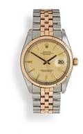 Rolex Herrearmbåndsur af guld og stål. Model Oyster Perpetual DateJust. Chronometer certificeret automatisk værk med dato. Ca. 1977.
