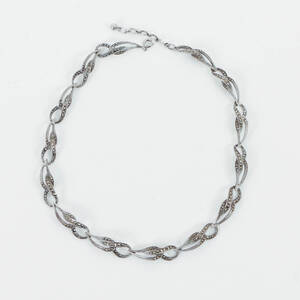 HALSBAND, silver med markasiter