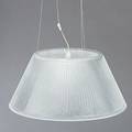 Philippe Starck Romeo Moon. Pendel af klart glas med pressede vertikale riller. Udført hos Flos. Diam. 50.
