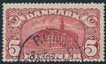 1915. 5 kr. Posthus, brunrød. Vm.IV. Annulleret RØNNE 8.10.19