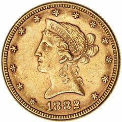 USA, 10 dollars 1882, Liberty Head Type, Philadelphia Mint, F 158