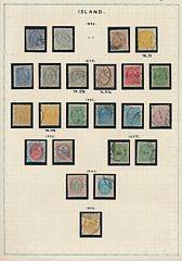 Island. 1873-1940. Stemplet samling på løse sider. Enorm kataloværdi. Blandet kvalitet