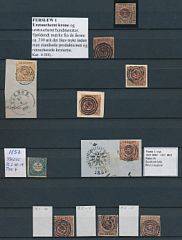 Danmark. 1851-1854. Planche med diverse 4 RBS samt ubrugt 2 RBS