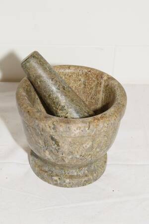 Marmormortel med hel tekel, D 15 cm