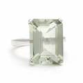 Ametystring af sterlingsølv prydet med facetslebet grøn ametyst på ca. 9.00 ct. Str. 52.