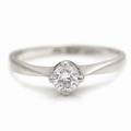 Diamantring af 14 kt. hvidguld prydet med brillantslebet diamant på ca. 0.25 ct. Str. 48. Ca. 1950.