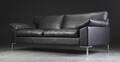 Tre-pers. sofa, sort læder 