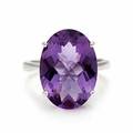 Ametystring af sterlingsølv prydet med brioletteslebet ametyst på ca. 9.83 ct. Str. 54. Ca. 2011.