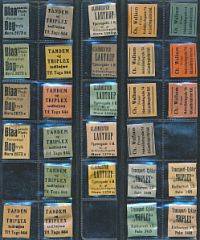 FRIMÆRKEPENGE. Planche med 27 stk. Alle forskellige