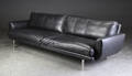 Tre-pers. sofa, sort læder 