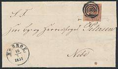 1851. 4 RBS Ferslew. Brev fra HOBROE 15.7.1852 til Nibe