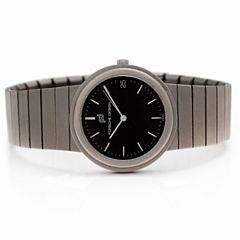 Herrearmbåndsur af titanium. Quartz med dato. 1980-90erne.