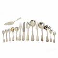 Musling bestik af sølv. Vægt ekskl. dele med stål 952 gr. 50