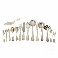 Musling bestik af sølv. Vægt ekskl. dele med stål 952 gr. 50