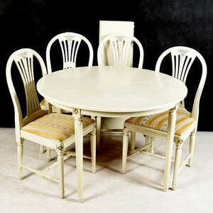 MATSALSGRUPP, 5 delar, gustaviansk stil, 1900-tal.