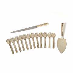 Sigvard Bernadotte Bernadotte. Bestikdele af sterlingsølv. Georg Jensen efter 1945. Vægt eksklusive del med stål 368 gr. 14