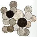 Samling danske mønter, bl.a. 1 kr 1915, kval. 01, diverse 1, 2, 10 og 25 øre mønter fra perioden 1913 - 1921, i alt 18 stk. i varierende kvalitet
