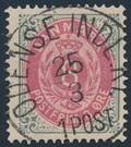 1875. 8 øre anilinrød. PRAGT-stemplet ODENSE INDL. 25.3.1POST.