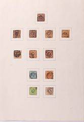 1851-1970. Ældre samling med mange Skilling, bedre Tofarvede, 2 Posthuse, Gl. Luftpost komplet, fin mindre samling DVI og lidt Færø-provisorier m.v.