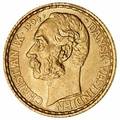 Dansk Vestindien, Christian IX, 20 francs  4 daler 1904, H 30, F 1, monteringsspor på rand