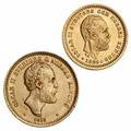 Sverige, Oscar II, 10 kr 1874, SM 25A, F 94, 5 kr 1886, SM 37, F 95
