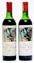 2 bts. Château Mouton Rothschild, Pauillac. 1. Cru Classé 1973 BC us.