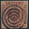 1851. 4 RBS Ferslew. Plade I, nr.15. Flot mærke med velplaceret stumt stempel. Attest Møller BPP AN EXCELLENT COPY.