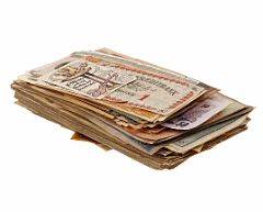 Samling af diverse pengesedler fra hovedsagelig Danmark og Tyskland, bl.a. nødpengesedler m.m.