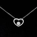 Halskæde med diamantvedhæng af 14 kt. hvidguld prydet med brillantslebet diamant på ca. 0.14 ct. Farve WesseltonVS. L. ca. 46 cm. Ca. 2008.