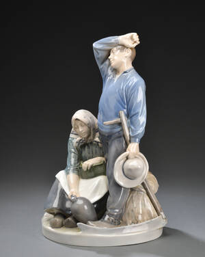 Royal Copenhagen. Figur af porcelæn Høstfolk nr. 1352