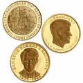 Mindedukater fra Danmark og USA, i alt 3 stk., Au, 10,5 g 9001000