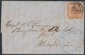 1863. 4 sk. stukken kant, brun. POSTFORSKUD fra KJØBENHAVN 29.7. til Fredensborg. Flot forsendelse.