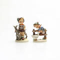 FIGURINER 2 st, porslin, Hummel, Goebel, 1900-tal.
