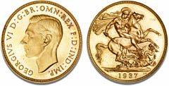 George VI, 1936 - 1952, 2 Pounds 1937, F 410, S 4075, struck as proof