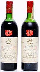 2 bts. Château Mouton Rothschild, Pauillac. 1. Cru Classé 1972