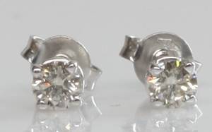 Par brillantøreringe, ca. 0.38 ct. 2